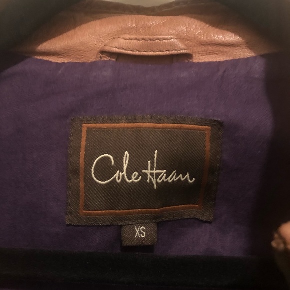 Cole Haan tan leather jacket XS - Picture 3 of 3